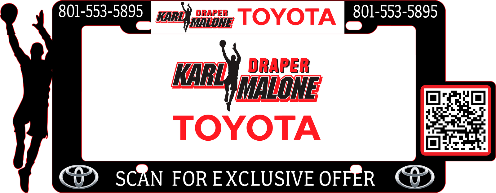 Malone Toyota license plate frame example