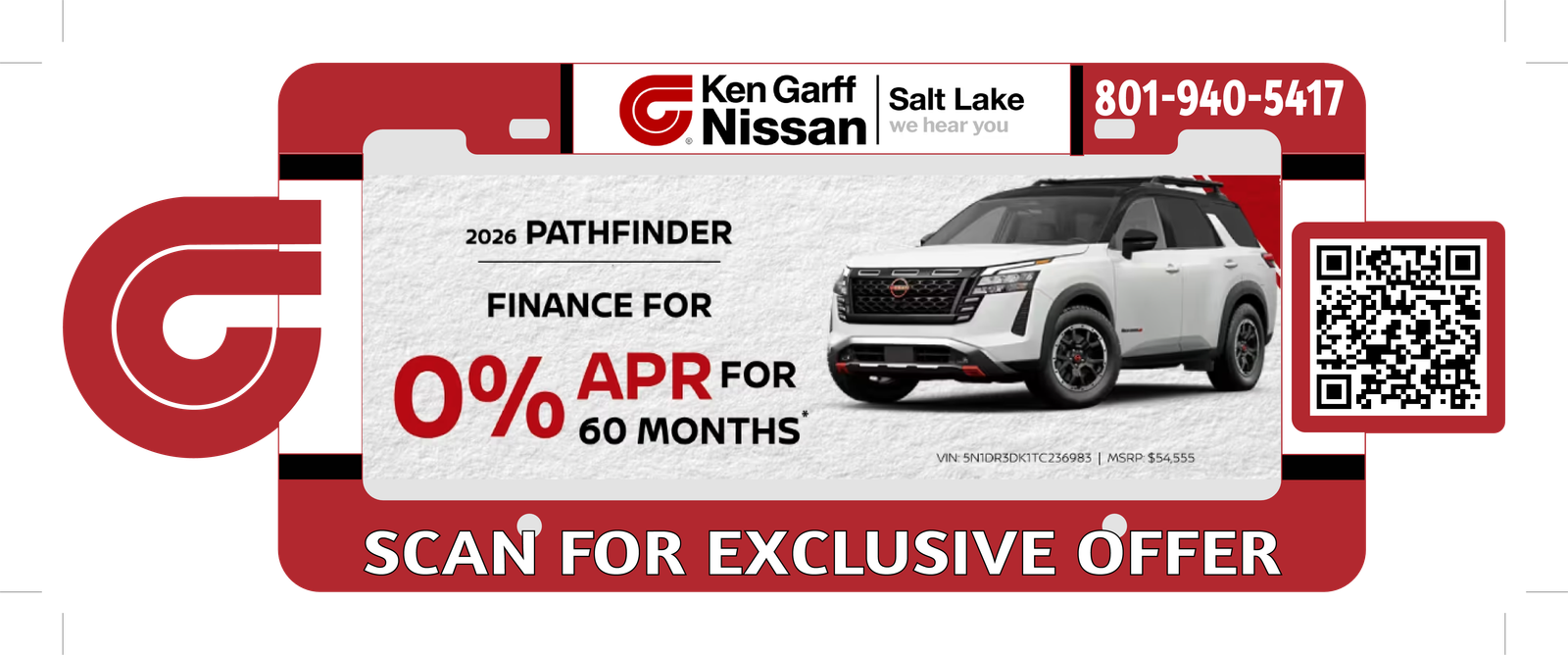 Ken Garff Nissan SLC license plate frame example
